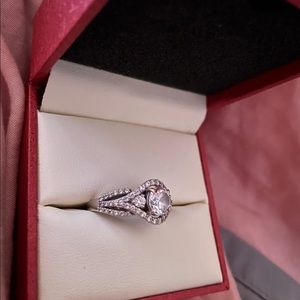 3 stone ring white sapphire ring